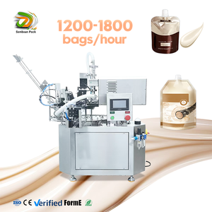 آلة تعبئة السوائل الأوتوماتيكية الصغيرة للأكياس ذات الفوهة، آلة تعبئة وتغطية أكياس الغسول والشامبو - Product Image 1