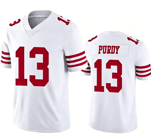 Nouveaux maillots de <span class=keywords><strong>San</strong></span> <span class=keywords><strong>Francisco</strong></span> # 13 Maillots de football américain Purdy Stitched Limited Edition USA - Product Image 2