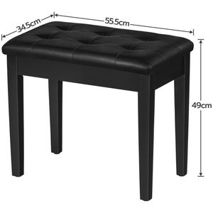 Banco de <span class=keywords><strong>piano</strong></span> marca HOOBRO con cojín acolchado y compartimento de almacenamiento para partituras, Banco de música, taburete de <span class=keywords><strong>piano</strong></span>, silla de tocador - Product Image 2