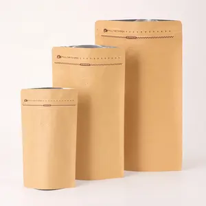 New Arrival Competitive Price Matte Black Packaging Stand Up Pouch Kraft Paper Coffee Bag With Valve