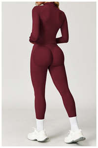 Vente en gros de vêtements de <span class=keywords><strong>sport</strong></span> veste d'entraînement de course à glissière soutien-gorge de <span class=keywords><strong>sport</strong></span> dos nu 3 pièces ensembles de yoga et d'entraînement de gymnastique - Product Image 5