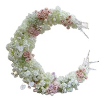 Composition florale en soie rose clair, motif arche lunaire, pour arrière-plan de scène de mariage, cérémonie de demande en mariage et aménagement de centre commercial