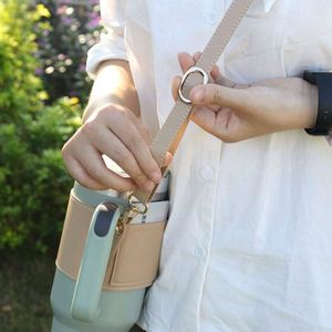 Quick Shipping Leather <b>Water</b> <b>Bottle</b> Carrier Bag Tumbler <b>Holder</b> With Adjustable Handle <b>Water</b> <b>Bottle</b> Accessories for Travel - Product Image 4