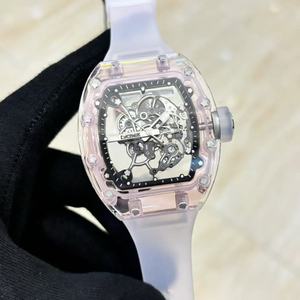 Relojes Deportivos Mecánicos de Venta Caliente con Caja de Cristal en Rosa Claro - Relojes de Diseño de Alta Calidad - Product Image 3