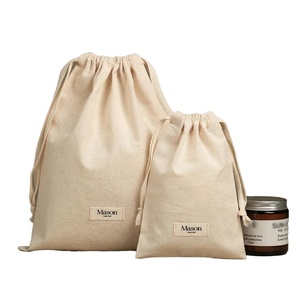 Bolsas Ecológicas de Algodón Orgánico con Cordón, Reciclables, con Logotipo Personalizado, Impresas con Serigrafía, para Joyería, Velas, Cosméticos, Cuidado de la Piel - Product Image 1