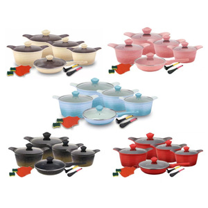 Juego de Ollas Coreanas de 15 Piezas con Degradado de Color, Antiadherente, de Aluminio, Apto para Horno - Product Image 1