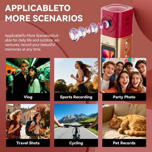 Mini Fotocamera Portachiavi 2K FHD, Fotocamera Digitale Compatta Formato Rossetto per Selfie e <span class=keywords><strong>Fotografia</strong></span> 230 °   Fotocamera Digitale Compatta con Lente Rotante - Product Image 6