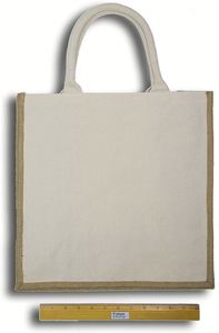 Sacs de courses réutilisables portables de grande capacité écologiques avec logo personnalisé, sac en toile de coton 100% vierge, sac en jute, sac fourre-tout - Product Image 2