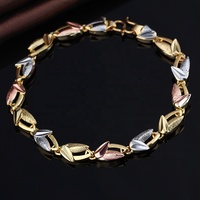 Bracelet fantaisie en laiton multi-plaqué couleur feuille, vente chaude
