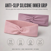 Bandeau de sport antidérapant personnalisé avec logo, unisexe, élastique, pour la gym, la course, le yoga, l'entraînement, vente en gros, OEM, ODM, marque privée