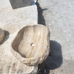 <span class=keywords><strong>Lavabo</strong></span> de Travertino Rústico con Superficie de Mármol, Encimera Hecha a Mano, <span class=keywords><strong>Lavabo</strong></span> de <span class=keywords><strong>Piedra</strong></span> Natural <span class=keywords><strong>Beige</strong></span> para Baño - Product Image 6