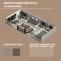 Conjunto de muebles de oficina MFC de lujo moderno Zitai, silla de escritorio Boss y Escritorio de oficina ejecutivo para CEO Manager