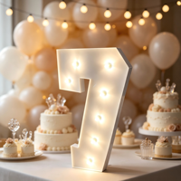 Luz LED 3D con Número Iluminado para Decoración de Fiestas, Cumpleaños, Bodas y Aniversarios