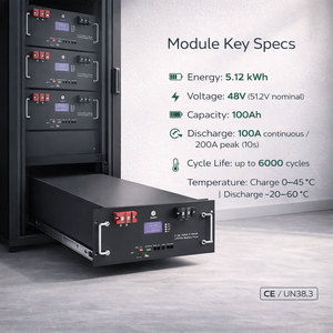Sistema de Almacenamiento de Energía para el Hogar, Batería LiFePO4 de 51.2V 200Ah para Montaje en Rack, 10kWh, Respaldo de Energía Solar para el Hogar, 6000 Ciclos - Product Image 4