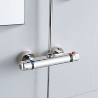 Robinet de douche ensemble thermostatique en laiton mural salle de bain baignoire mitigeur fabricant direct avec jet de pluie doux