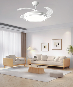 Modern LED <b>Ceiling</b> Fan With 3 Blades DC Motor <b>Remote</b> <b>Control</b> Flush Mount <b>Light</b> 2700K Warm White Plastic Body Living Room Use - Product Image 4