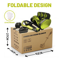 Souffleuse à neige sans fil 21V 1200W à moteur sans balais, tête multifonction interchangeable, tige pliable, portée de 30 pieds, éclairage LED