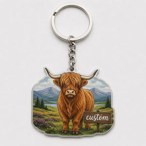 Porte-clés personnalisés en gros en forme de vache, porte-clés animaux, souvenirs de voyage culturels des Highlands, pour les magasins de détail agricoles - Product Image 2
