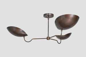 Lámpara Colgante LED Sputnik de 3 Luces con Pantallas Curvas, Estilo Moderno de Mediados de Siglo, Hecha a Mano, Acabado Dorado, Regulable, para Hogar u Oficina - Product Image 6