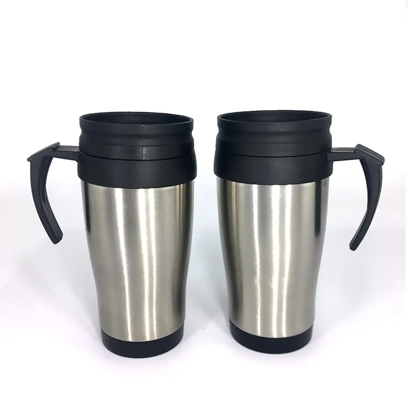 Gzysl caneca térmica para carros, 16oz, para viagem, caneca interna, de plástico e aço inoxidável, com alça, venda quente