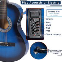 Wholesale 38 Inch Customized EQ Guitar Colorful Linden Factory OEM Professional Cheap Acoustic Electric Guitars