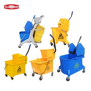 Cubo de Fregona Moderno Goodman de 20L, Ecológico, de Plástico PP, con Carro, Escurridor y Diseño de Drenaje por Compresión, Larga Duración - Product Image 6