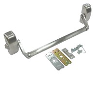 Barre tactile horizontale en acier inoxydable pour porte coupe-feu, barre de poussée d'urgence, serrure à clé, finition argentée, fabriquée au Guangdong pour les situations d'urgence
