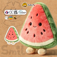 Boneka Plis Semangka Irisan Kustom, Bahan Aman Non-Toksik, Bersertifikat CE UKCA, Boneka Buah Lucu Berkaki Pendek