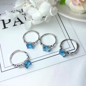 SGARIT Joyería de Plata de Ley 925, Joyería de Moda, Topacio Azul Suizo Natural, Anillo Ajustable, Joyería de Plata Hecha a Mano - Product Image 6