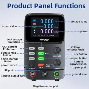 KUAIQU 5 cifre di alimentazione regolabile programmabile 30V <span class=keywords><strong>10A</strong></span>, 0,001a Tester di simulazione batteria, Display iperbolico OCP OVP di uscita - Product Image 3