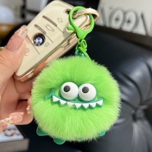Porte-clés en peluche douce coréenne, motif dessin animé mignon, petite poupée monstre, petite boule de charbon, pendentif pour sac à dos, porte-clés de voiture - Product Image 4