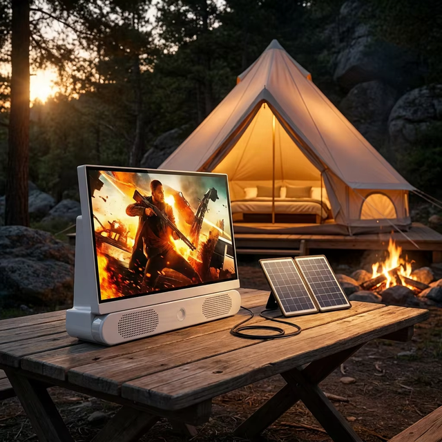 24 Inch LED Full HD Portable Smart TV Google WebOS Tizen Android | 10000 MAh Battery Outdoor RV Caravan Truck Solar Input