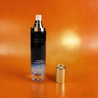 Ensemble de flacons de soin de la peau personnalisés de qualité supérieure 40/100/120ML Verre dégradé bleu foncé Bouchon doré Base taillée en diamant Emballage de sérum facial de luxe