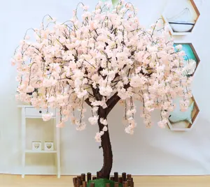 Flor de árbol Rosa hermosa artificial de alta calidad árbol de cerezo de boda para decoración de boda familiar interior y exterior