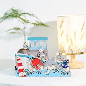 Navi nautiche decorazione in legno mediterraneo tema marinaro decorazione spiaggia vita mare stelle marine decorazioni per la casa - Product Image 6