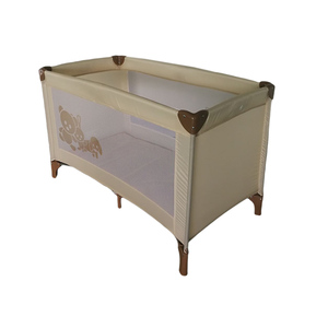 .Beige Portable Playard Comfortable Kids Furniture <strong>Big</strong> Travel Cot Bed for Child Newborn <strong>Crib</strong> for Hotel Endurable Playpen - Product Image 1