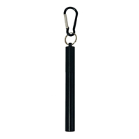 Boîtier en aluminium de couleur noire pour pailles réutilisables d'acier inoxydable étui de voyage Portable avec l'agrafe