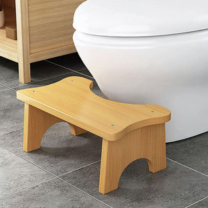 Tabouret de toilette en bois massif, 39.5x21.5x17.8cm, repose-pieds antidérapant pour personnes âgées et enfants - Product Image 1