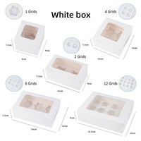 Vente en gros d'emballage en papier kraft de qualité alimentaire imprimé sur mesure pâtisserie blanche boulangerie biscuits mini 12 cupcakes avec fenêtre