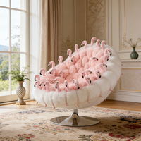 Fauteuil en peluche flamant rose, canapé en forme d'animal de luxe, fauteuil moderne et unique pour salon et chambre à coucher