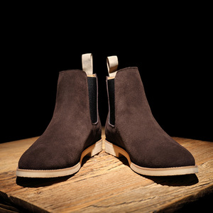 Bottes pour hommes en cuir véritable, bottes <span class=keywords><strong>Chelsea</strong></span> pour hommes, vente en gros - Product Image 4