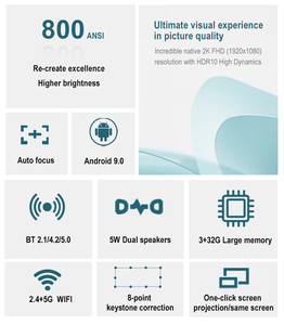 Proyector Inteligente Everycom M3000 Pro 4K 1080P Android HDR, Cine en Casa, Video Full <span class=keywords><strong>HD</strong></span>, Lente de Enfoque Automático, Mejor Precio - Product Image 4