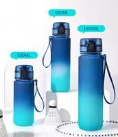 Bouteille d'eau en plastique écologique anti-fuite de 650 ml, tendance, pour le sport et la course en plein air, avec couvercle
