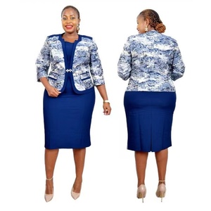 Trajes de Falda de Lana Tejida para Mujer, Listos para Enviar, con Estampado Floral y Botones, en Guangdong, China - Product Image 3