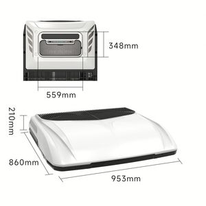 Integrated 12V/<b>24V</b> Truck Parking Cooler <b>Battery</b> Operated Roof Mount Air Conditioner for Campers Caravans & Vehicles - Product Image 4