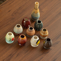 Support en céramique émaillée multicolore pour fouet à matcha, support de forme de fouet en bambou pour séchage et présentation en magasin de thé, fourniture de détail