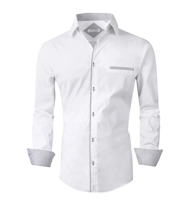 Ready to Ship wholesale Hot Sale Mens long sleeve business plain shirt cotton business plus size solid color dress shirt