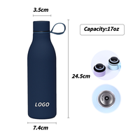 Logo personnalisé 17oz Gobelet portable isolé en acier inoxydable peinture en caoutchouc étanche Design classique pour le voyage et le camping