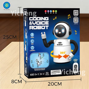 Jouets robots en plastique programmables à commande vocale DIY, kit <span class=keywords><strong>de</strong></span> construction STEM pour enfants, 25 pièces, contrôle sonore, <span class=keywords><strong>yeux</strong></span> LED - Product Image 4