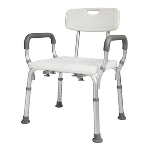 CE approved Aluminum Shower Chair with Removable Backrest and Armrest